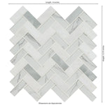 Load image into Gallery viewer, MSI Bytle Bianco 12x12 Herringbone Multi-Surface Mesh-Mounted Mosaic Tile
