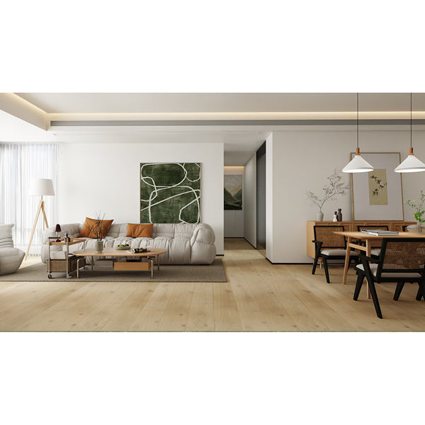 GUOYA Wirebrushed European Oak 7-1/2-inch x 75-inch Engineered Natural Haven Flooring (19.43 sq.ft./case)
