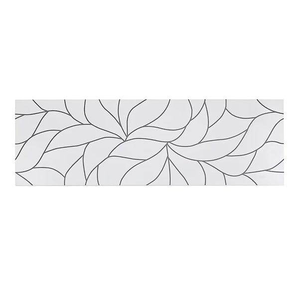 Modamo Brooklyn Décor Glossy White with Black 12-inch x 36-inch Ceramic Wall Tile (14.53 Sq.Ft./Case)