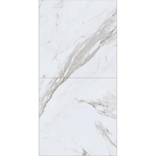 Marblesque Carrara Marble 5.5 mm T x 18-1/2-in W x 37-in L Rigid Core Luxury Vinyl Tile Flooring (19.02 sq.ft./case)