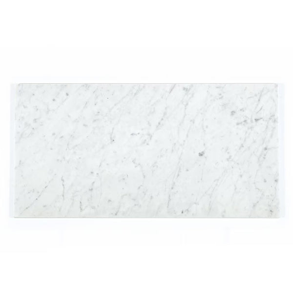 Modamo Italian Bianco Carrara Polished 12-inch x 24-inch Marble Floor & Wall Tile