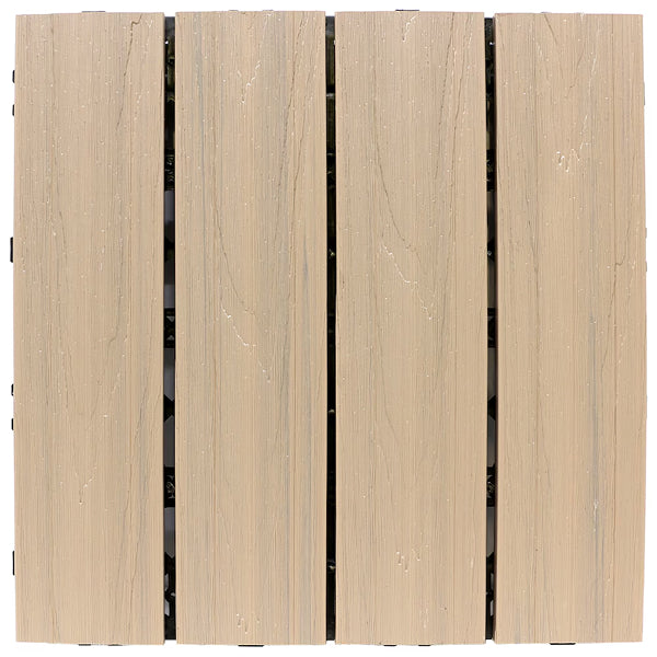 Creative Surfaces® 1' x 1' Composite Deck Tile (12-pack) – Ivory