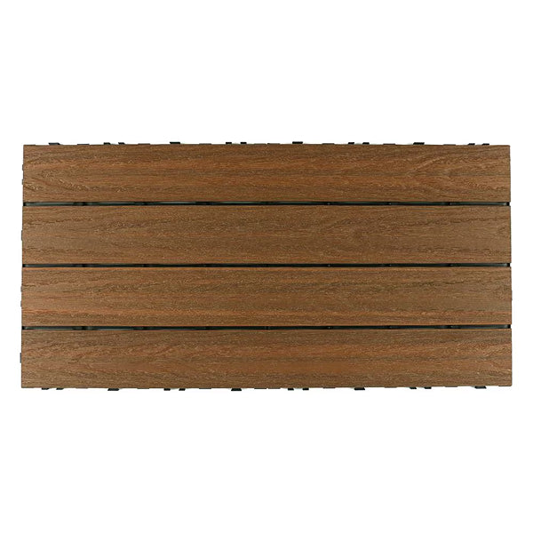 NewTechWood 1' x 2' Ultrashield Quick Deck Composite Deck Tile – Peruvian Teak