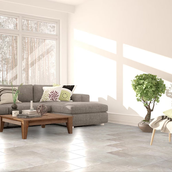 Modamo Casa Castle Stone Polished Ivory 12-inch x 24-inch Porcelain Floor & Wall Tile (15.52 Sq.Ft./Case)