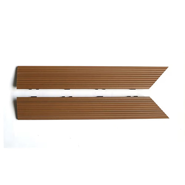 NewTechWood 2" x 1' Peruvian Teak Outside Corner Fascia for Quick Deck Composite Tiles – 2-Pack