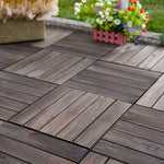 Load image into Gallery viewer, Outsunny 1&#39; x 1&#39; Wood Deck Tile – 27-Pack, Black
