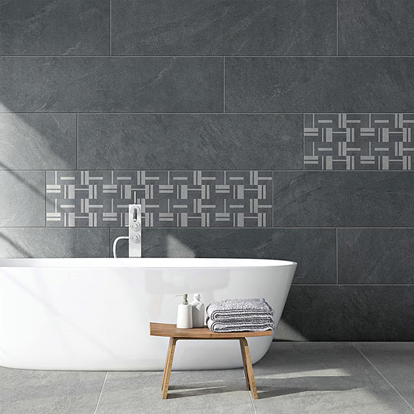Modamo Cemento Matte Dark Grey 24-inch x 48-inch Porcelain Floor and Wall Tile
