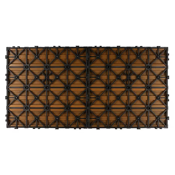 NewTechWood 1' x 2' Ultrashield Quick Deck Composite Deck Tile – Peruvian Teak