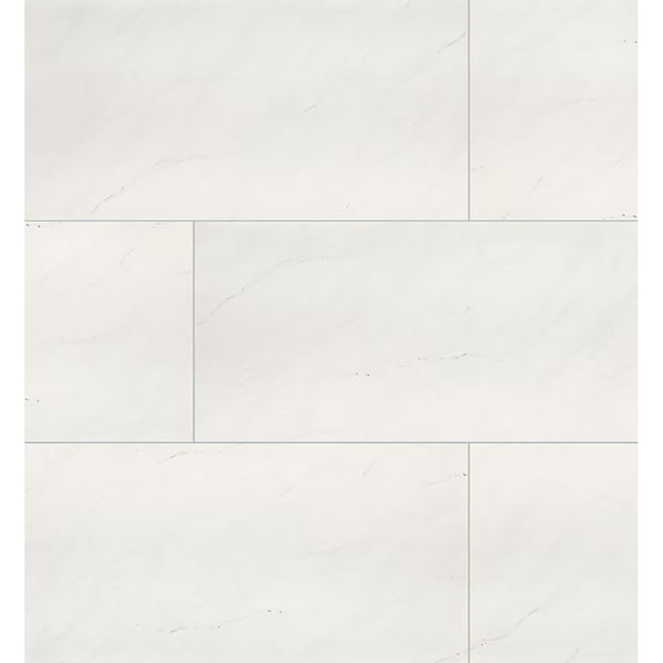 MSI Stone ULC Calcatta Bianco White 24 inch x 24 inch Polished Porcelain Floor and Wall Tile 16 sq ft per Case Marble Look