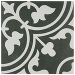 Load image into Gallery viewer, Merola Tile Arte Black Porcelain Floor and Wall Tile 9.75 inch x 9.75 inch 10.88 sq. ft./Case Satin Encaustic Look Square Tile