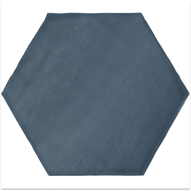 Anatolia Teramoda Ink Hexagon Glossy Pressed Ceramic Wall Tile 6 inch – 6.67 sq.ft./case Glossy Dark Blue