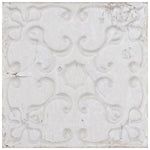 Load image into Gallery viewer, Merola Tile Aevum Ornato White 7.88 inch x 7.88 inch Ceramic Wall Tile – 9.24 sq ft per Case, Textured Cement Look Decorative Wall Tile