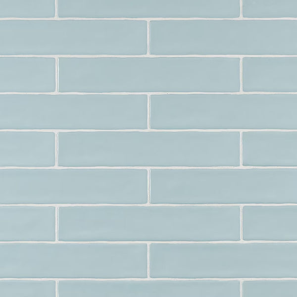 Merola Tile Chester Acqua 2 inch x 10 inch Ceramic Wall Tile 13.44 sq ft/case – Glossy Subway Finish