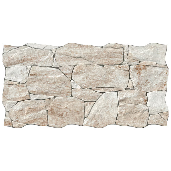 Merola Tile Caldera Roques Sand Porcelain Tile 0.38 inch Thickness 12.63 inch Width 11.2 sq. ft. Coverage Matte Textured Stone Look Floor and Wall Tile
