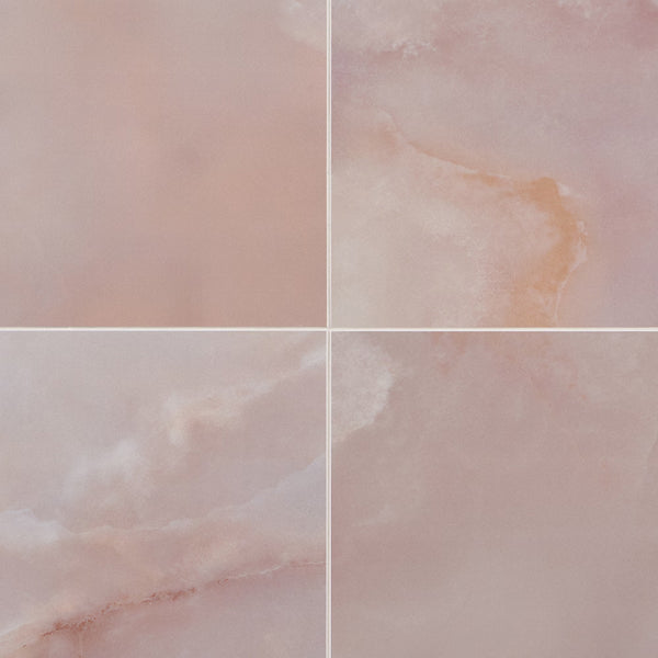 Ivy Hill Tile Jume Onyx Coral Porcelain Tile – 0.39 inch Thick, 24 inch x 48 inch, 15.49 sq.ft/Case – Polished Onyx Look Finish