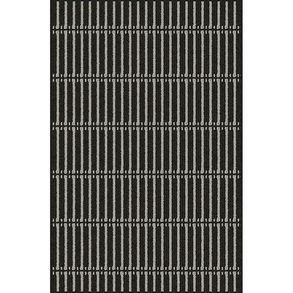 StyleWell Acton 2 ft x 3 ft Polypropylene Loop Yarn with Non-Slip Backing Black Doormat