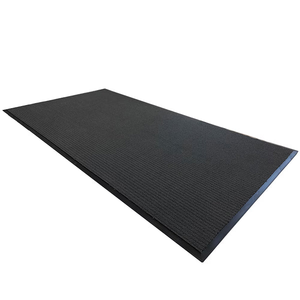 Turin Classic Indoor Mat Polypropylene with Micro-Filament Scrubbing and PVC Backing 47 inch x 94 inch Black Commercial Floor Mat