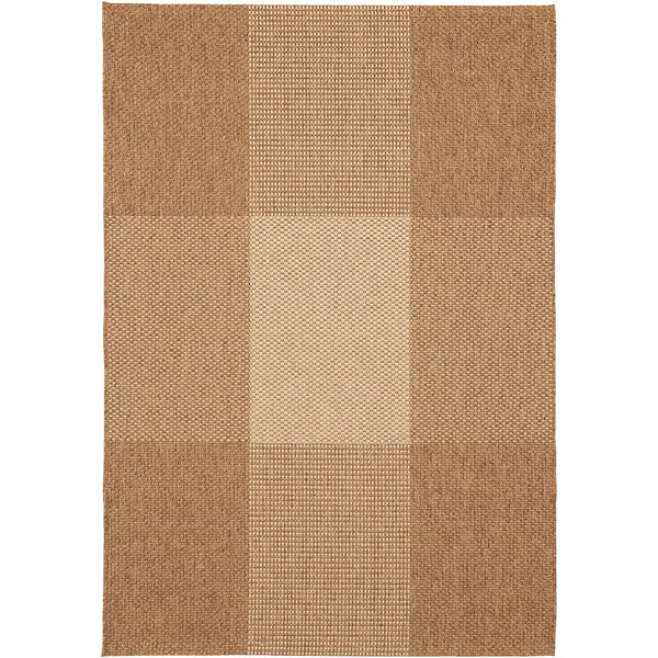 Hampton Bay Plaid Beige 8 ft. x 10 ft. Indoor/Outdoor Area Rug