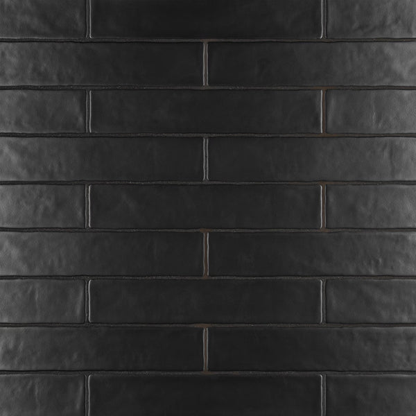 Merola Tile Chester Matte Nero Ceramic Wall Tile 2 inch Width 10 inch Length 13.44 sq ft/case Matte Subway Finish