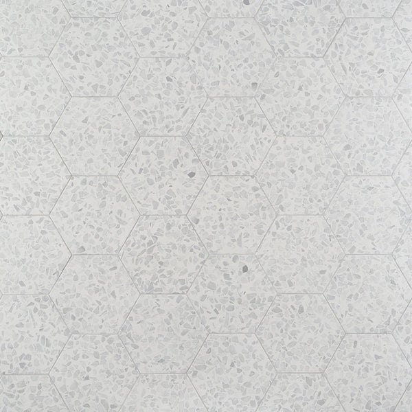 Ivy Hill Tile Fusion Hex Gray Terrazzo 9 inch x 10.5 inch Matte Porcelain Floor and Wall Tile 8.07 sq ft per Case Hexagon
