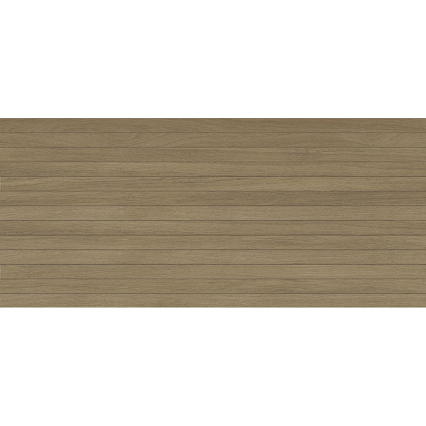 Anatolia 16 inch x 36 inch Sienna Oak Fluted Matte Rectified Ceramic Wall Tile – 7.75 sq.ft./case Textured Wood Look