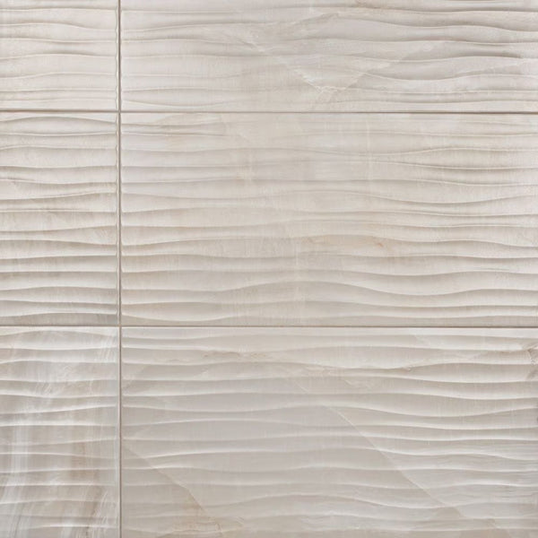Merola Tile Deco Dubai Pearl Porcelain Wall Tile 0.31 inch Thick x 12.5 inch Wide x 24.5 inch Long – 10.96 sq. ft./Case, Textured Semi-Gloss Finish