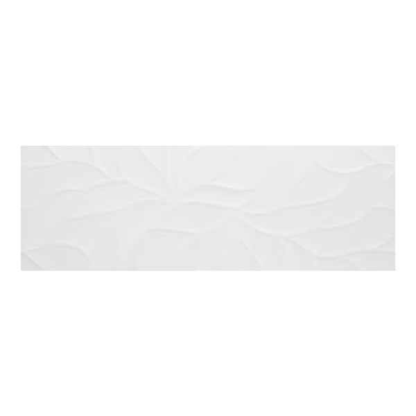 Modamo Brooklyn Décor Glossy White Ceramic Wall Tile 12 inch Width 36 inch Length 14.53 sq ft/case Large Format Glossy Finish