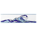 Load image into Gallery viewer, Merola Tile Captain Wave Pacific Blue Ceramic Wall Tile Trim 0.38 inch Thick 2 inch Wide – Glossy Embossed Finish