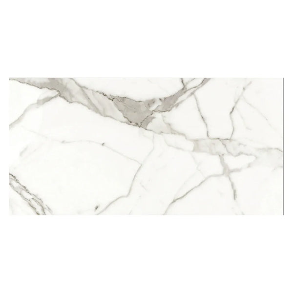 GLAMOUR Porcelain Tile, 11.6 in. x 23.6 in., Polished Calacatta – 15.21 sq.ft./box