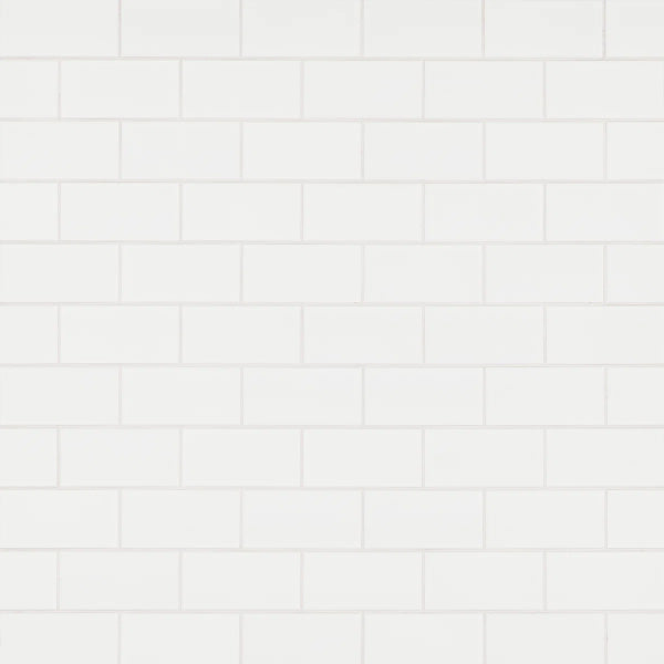 Illume Cloud White 3 in. x 6 in. Glossy Ceramic Wall Tile