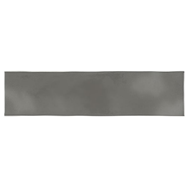 Anatolia Concordia Charcoal 3 inch x 12 inch Glossy Pressed Ceramic Wall Tile – 10.66 sq. ft. per Case, Textured High-Shine Finish