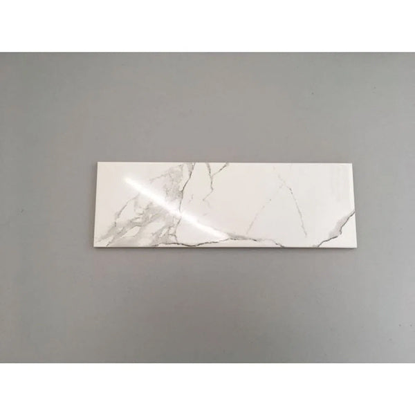 Calacatta White Glossy 4" X 12" Subway Tile (Set of 40)