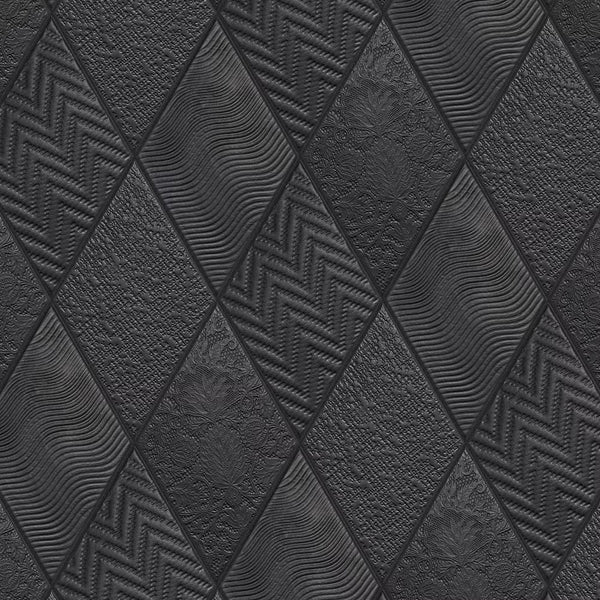 Merola Tile Rhombus Black 5-1/2-inch x 9-1/2-inch Semi-Gloss Porcelain Floor and Wall Tile (11.68 sq. ft. / case)