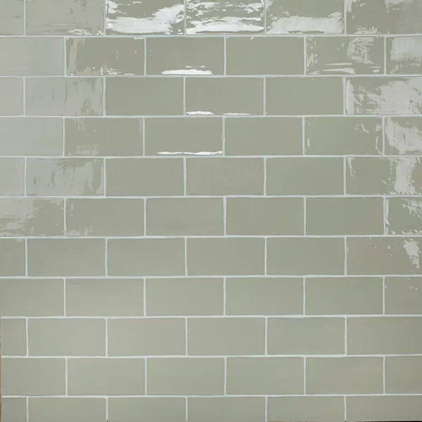 Merola Tile Chester Sage 3 inch x 6 inch Ceramic Wall Tile – 5.72 sq. ft. per Case, Glossy Smooth Finish