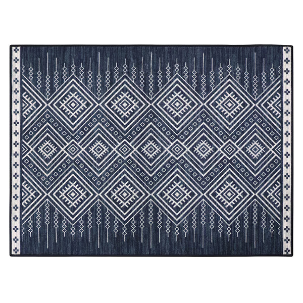 Multy Home 3-ft. x 4-ft. Wikki Tribal Printed Decorative Mat, Navy