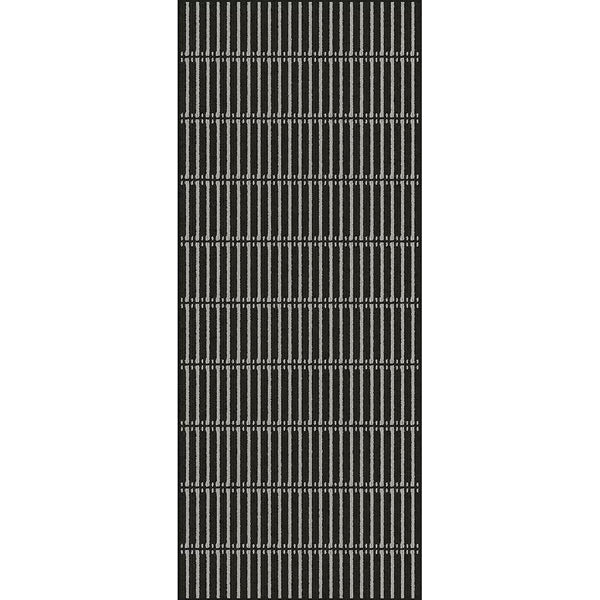 StyleWell Acton 2 ft x 5 ft Polypropylene Loop Yarn with Non-Slip Backing Black Doormat