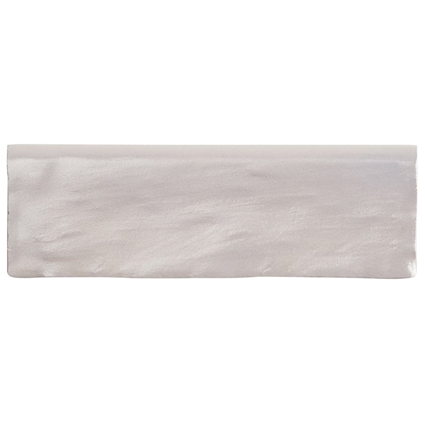 Ivy Hill Tile Amagansett Grey Ceramic Wall Bullnose Tile 2.55 inch Width 7.87 inch Length Satin Finish 1 sq ft/case