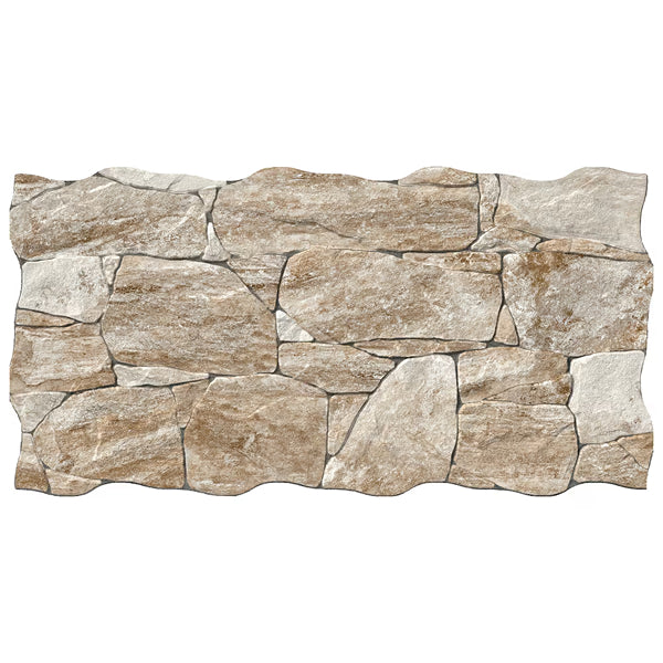 Merola Tile Caldera Roques Stone Porcelain Floor and Wall Tile 12.63 inch x 25.13 inch 11.2 sq. ft./Case Matte Stone Look Rectangular Tile