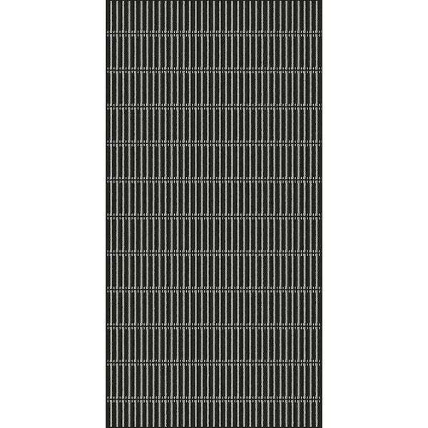 StyleWell Acton 3 ft x 6 ft Polypropylene Loop Yarn with Non-Slip Backing Black Doormat