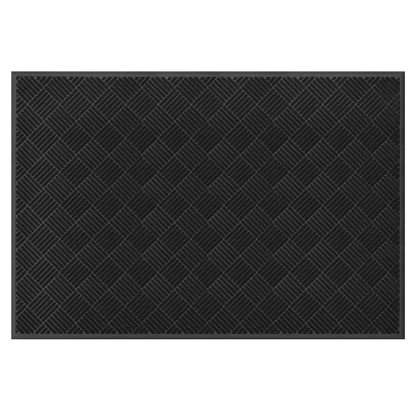 Multy Home 4 ft. x 6 ft. Parquet Embossed Black Doormat