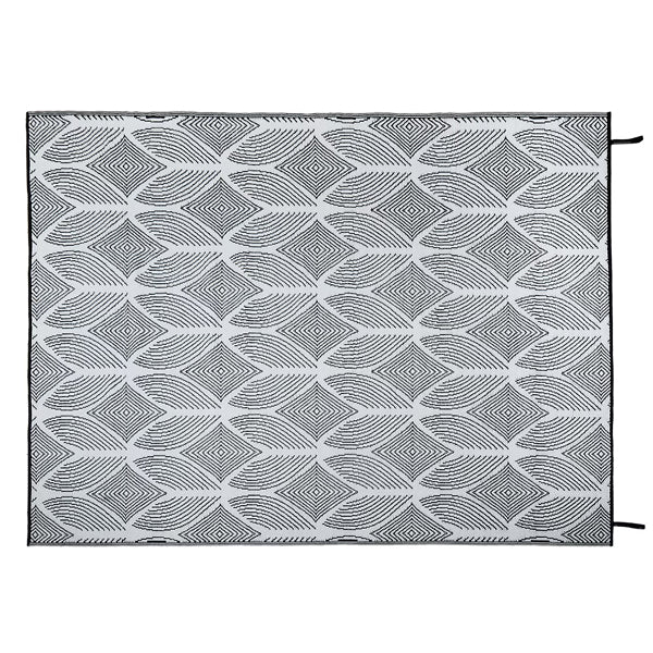 StyleWell Grey Geo Grey 8 ft. x 10 ft. Reversible Outdoor Area Rug