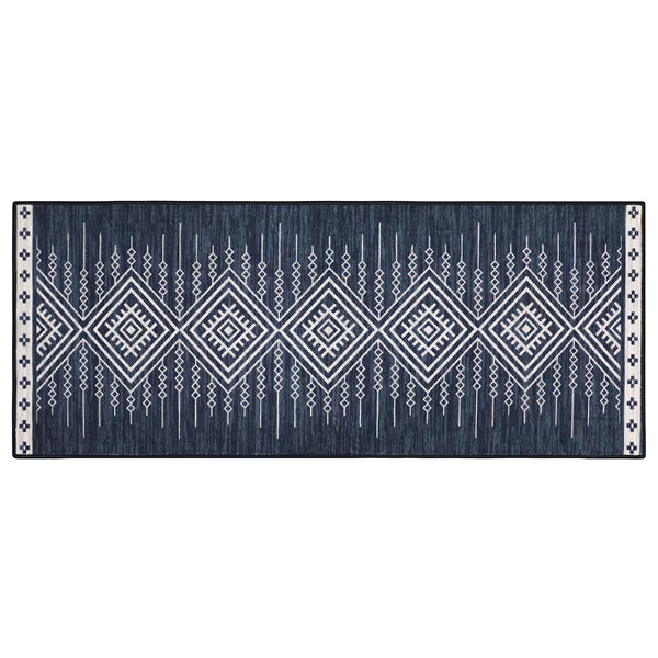 Multy Home 2-ft. x 5-ft. Wikki Tribal Printed Decorative Mat, Navy