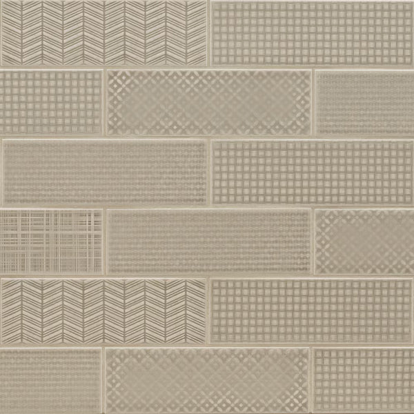MSI Stone ULC Citylights Warm Concrete 3D Ceramic Tile 0.31 inch Thickness 4 inch Width 9.9 sq. ft. Coverage Glossy Finish Wall Tile