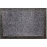 Charger l'image dans la visionneuse de galerie, StepGuard 24 inch x 35 inch Grey Rectangular Polyester Doormat with Tribal Rubber Border – Non-Slip Indoor Outdoor Entrance Mat