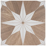Charger l'image dans la visionneuse de galerie, Merola Tile Llama Stella Loire Verso Noce Porcelain Tile 9.75 inch x 9.75 inch – 10.88 sq. ft. per Case Mixed Texture Wood Look Finish