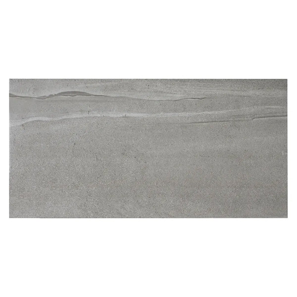 Carrelage en porcelaine PAROS, 11,8 po x 23,6 po, Gris clair – 17,4 pi²/boîte