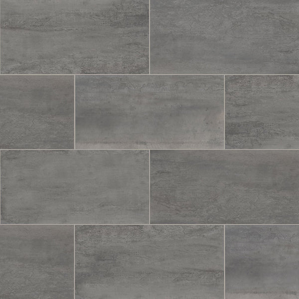 MSI Stone ULC Metallic Steel 24 inch x 48 inch Matte Porcelain Stone Look Floor and Wall Tile – 16 Sq. Ft./Case – Modern Grey Finish