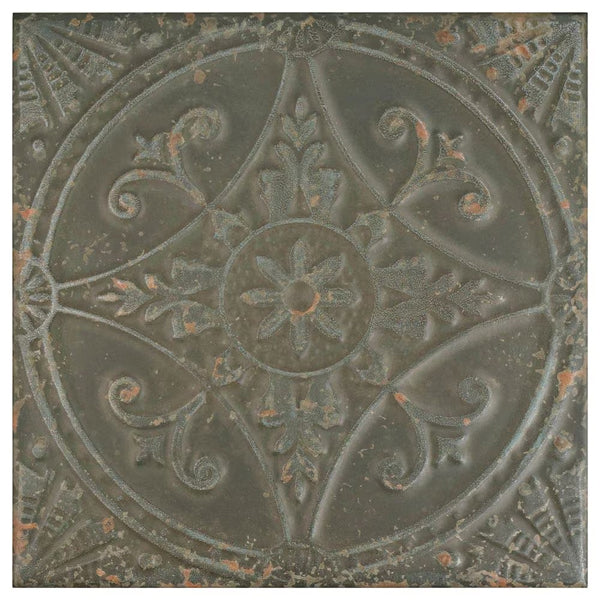 Merola Tile Saja Nero Ceramic Floor and Wall Tile 0.39 inch Thick 13 inch Wide 12.0 sq. ft. per Case – Glazed Textured Vintage Finish