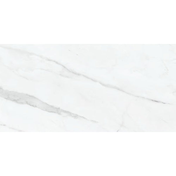 Anatolia 12-inch x 24-inch Carrara Nevoso White Pressed Matte Marble Look Porcelain Floor & Wall Tile