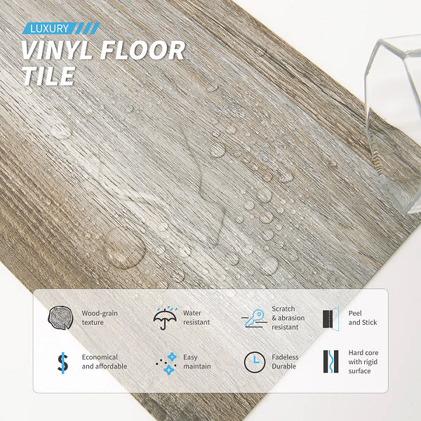 0.06 Thick 6'' W x 36'' L Peel and Stick Vinyl Flooring
